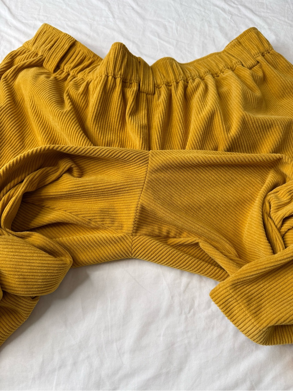 Halara Mustard Yellow Corduroy Wide Leg Pants XL Mid Rise Pleated Stretch Casual - Picture 8 of 12